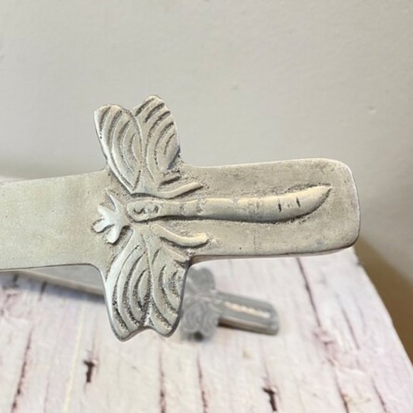 Vintage spoon and fork, Set of 2 Aluminum Salad Serving Fork & Spoon, Medieval S - Picture 2 of 6